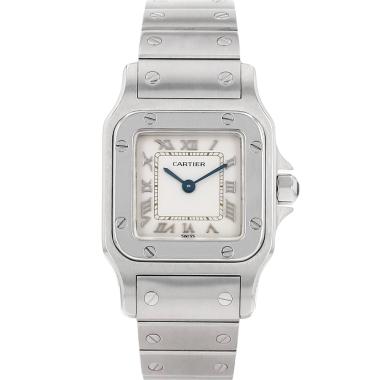 Orologio Cartier Santos Galbée, modello piccolo, in acciaio, Rif.: Cartier - 1565, intorno al 1990