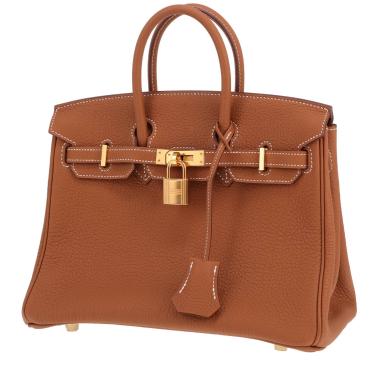 Sac à main Hermès  Birkin 25 cm en cuir togo gold