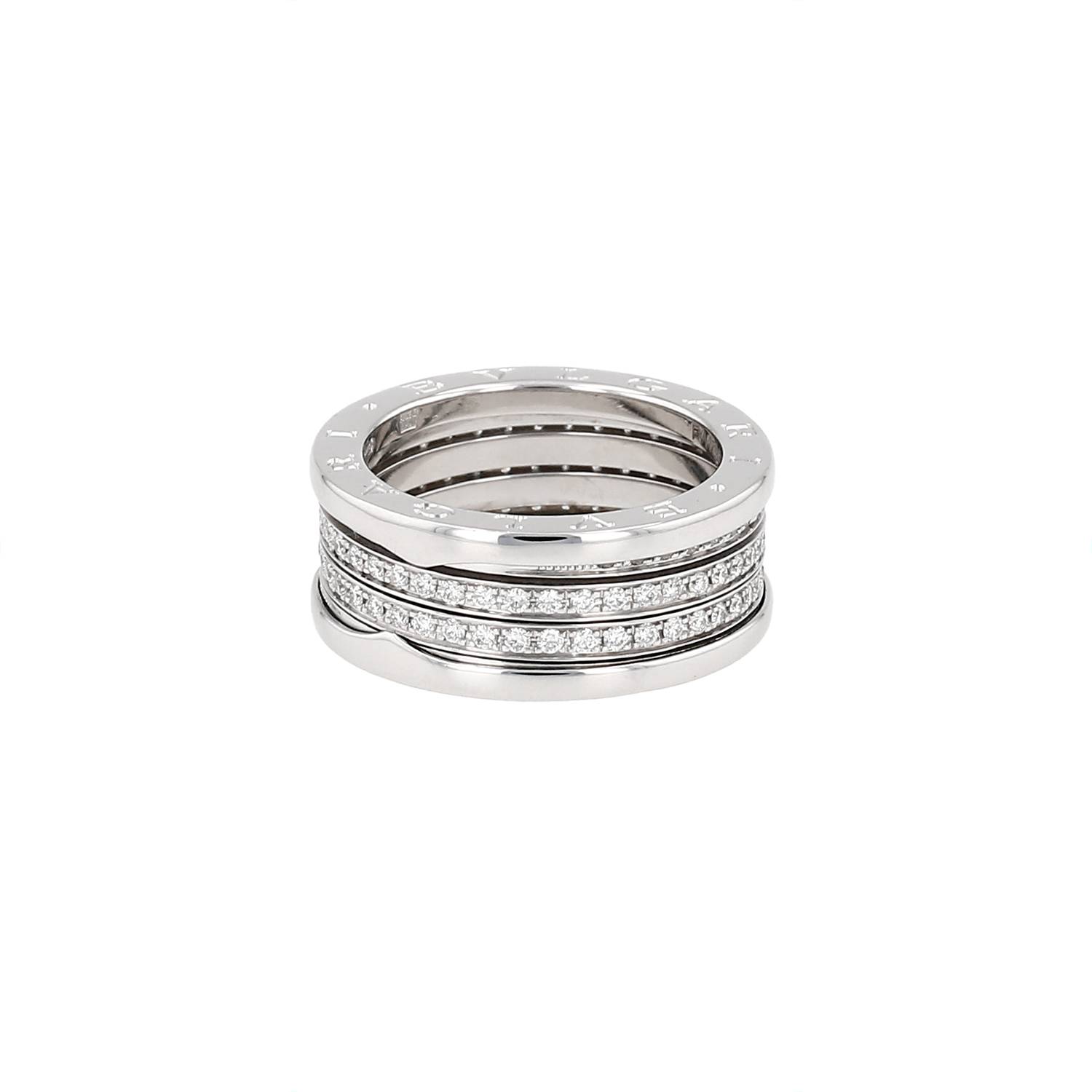 Bague Bulgari B.Zero1 grand modèle en or blanc et diamants Bague Bulgari B.Zero1 grand modèle en or blanc et diamants