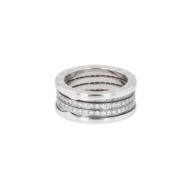 Anillo Bulgari B.Zero1, modelo grande, en oro blanco y diamantes
