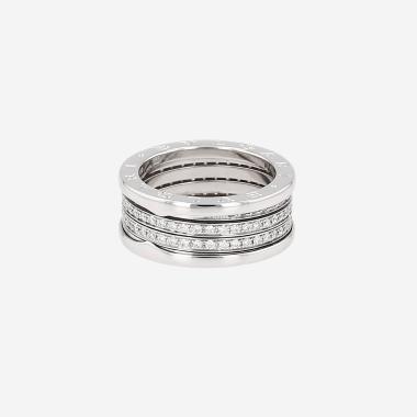 Bague Bulgari B.Zero1 grand modèle en or blanc et diamants