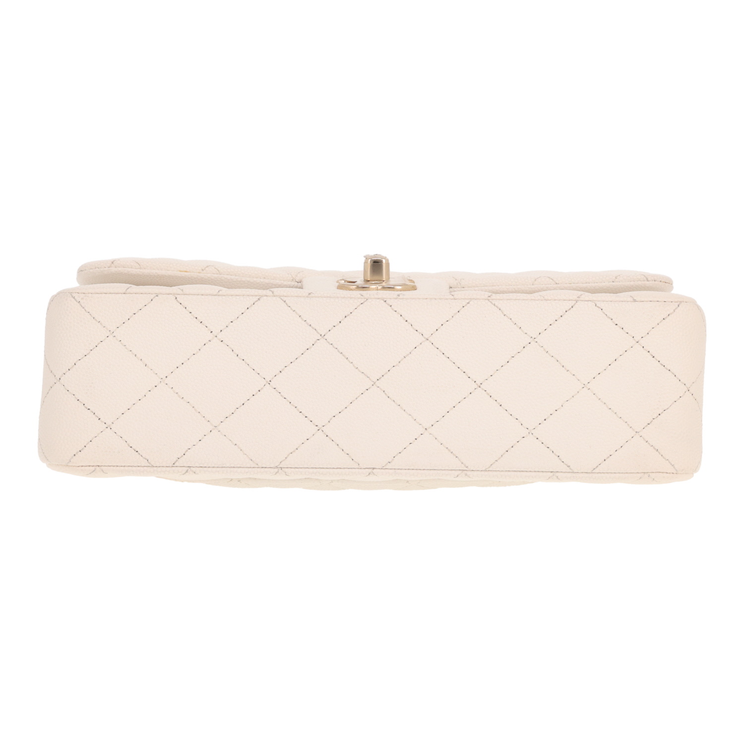 Borsa Chanel Timeless Petit in pelle martellata Blanc - Detail D1