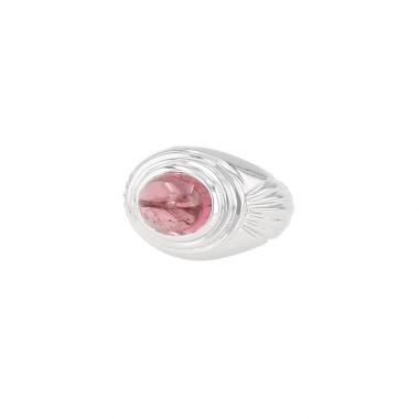 Anillo «Jaipur» de Boucheron de los años 90, en oro blanco y turmalina rosa