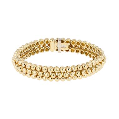 Bracciale semi-articolato Boucheron Grains de Raisin degli anni 90 in oro giallo