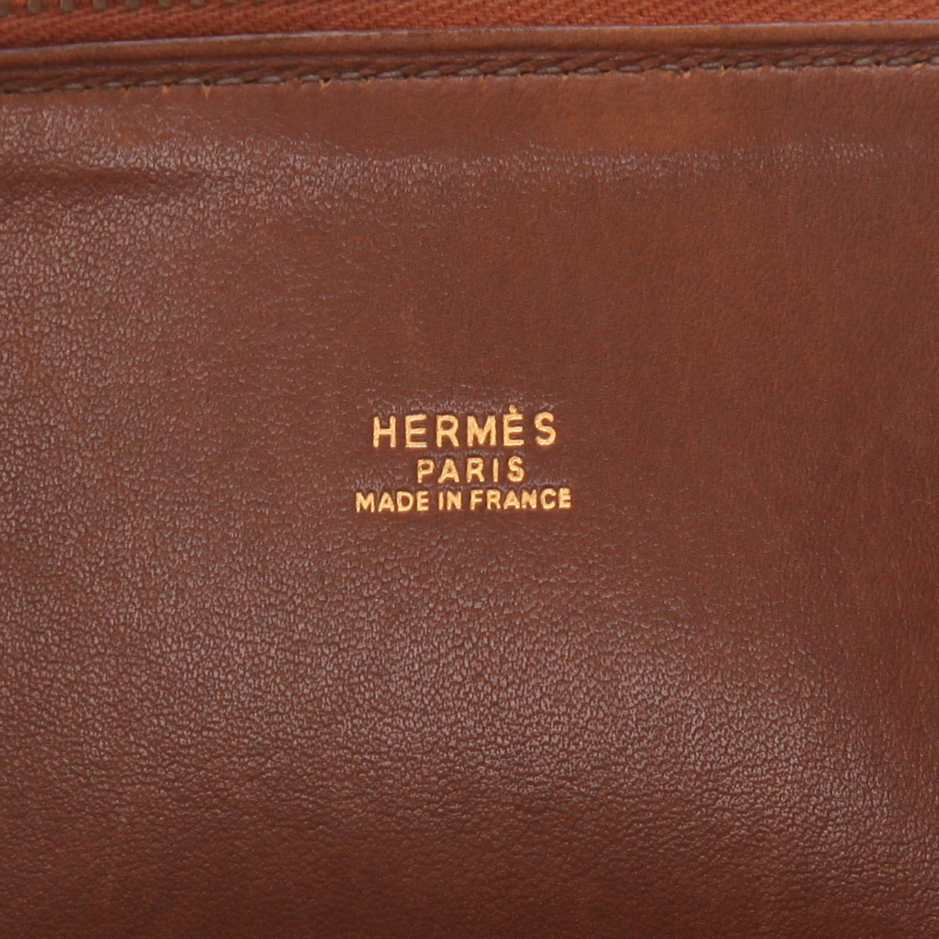 Bolso de mano Hermès Bolide de 35 cm en piel marrón Havane - Detail D2