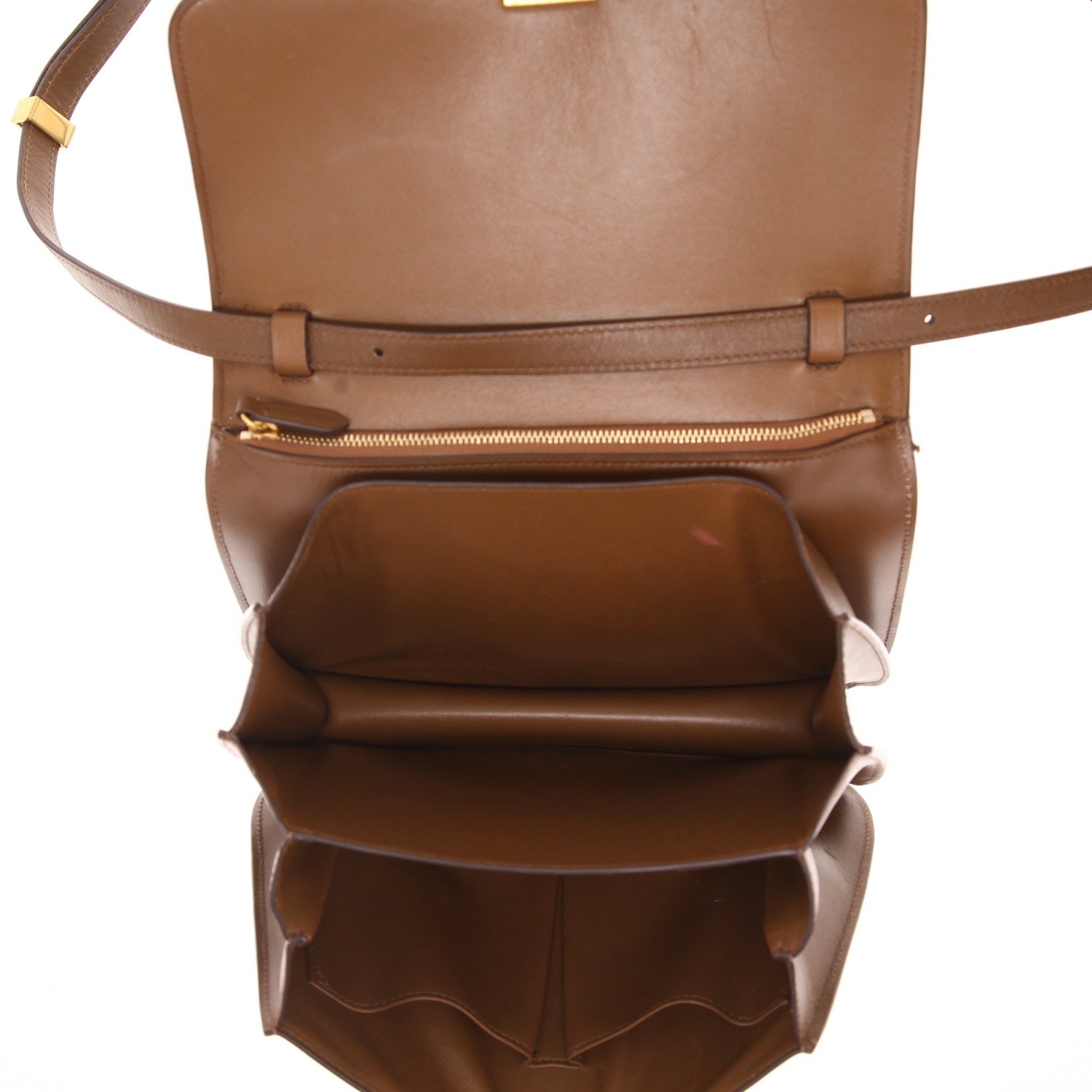 Celine Classic Box shoulder bag in brown leather - Detail D3