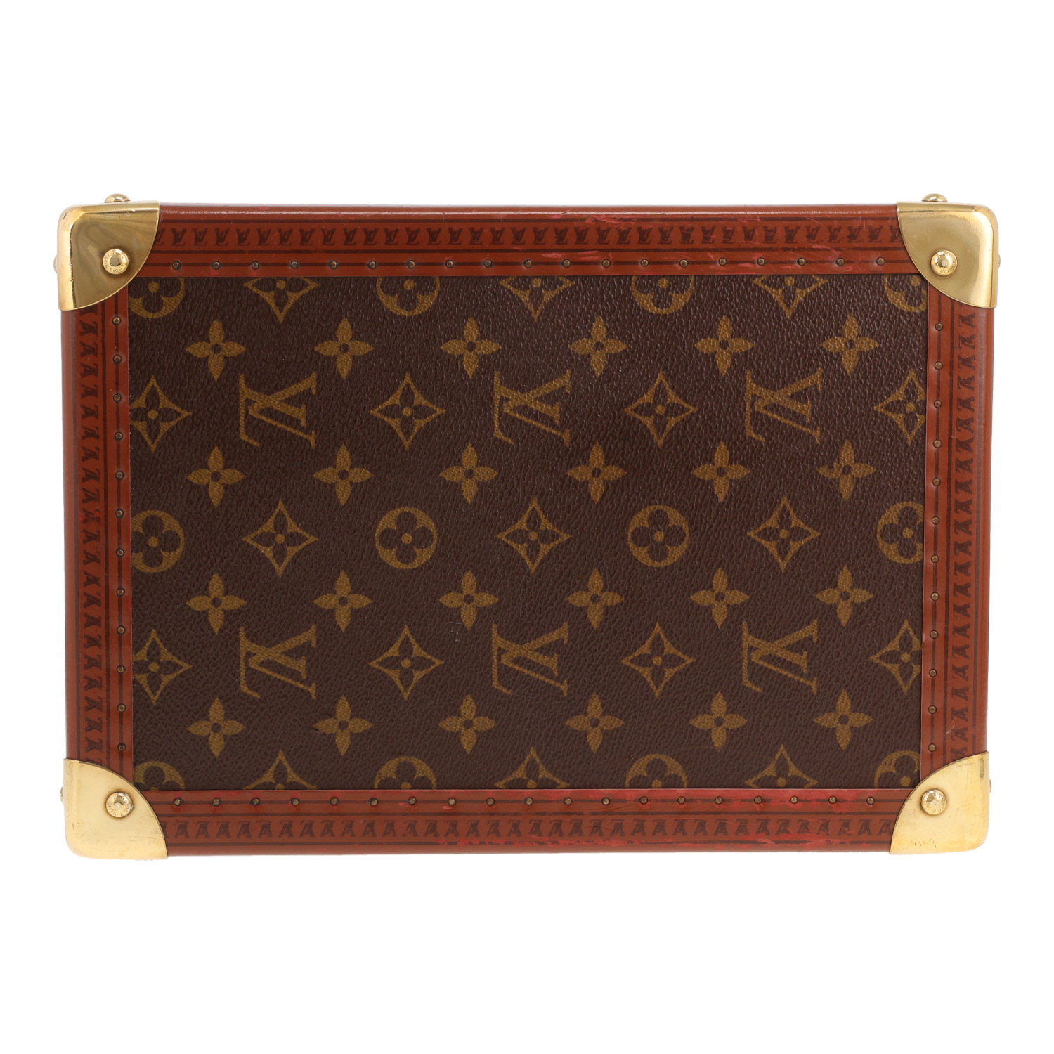 Vanity Louis Vuitton: Estuche para frascos de lona Monogram marrón y cuero natural - Detail D1