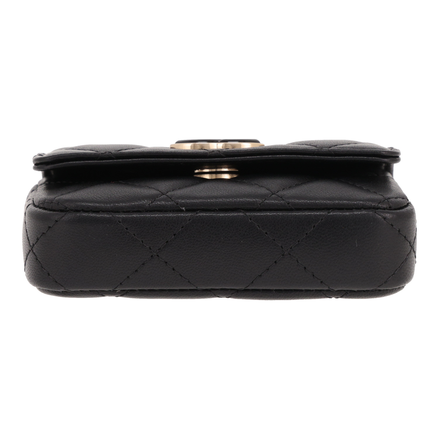 Borsa a tracolla Chanel  mini  in pelle trapuntata nera - Detail D1