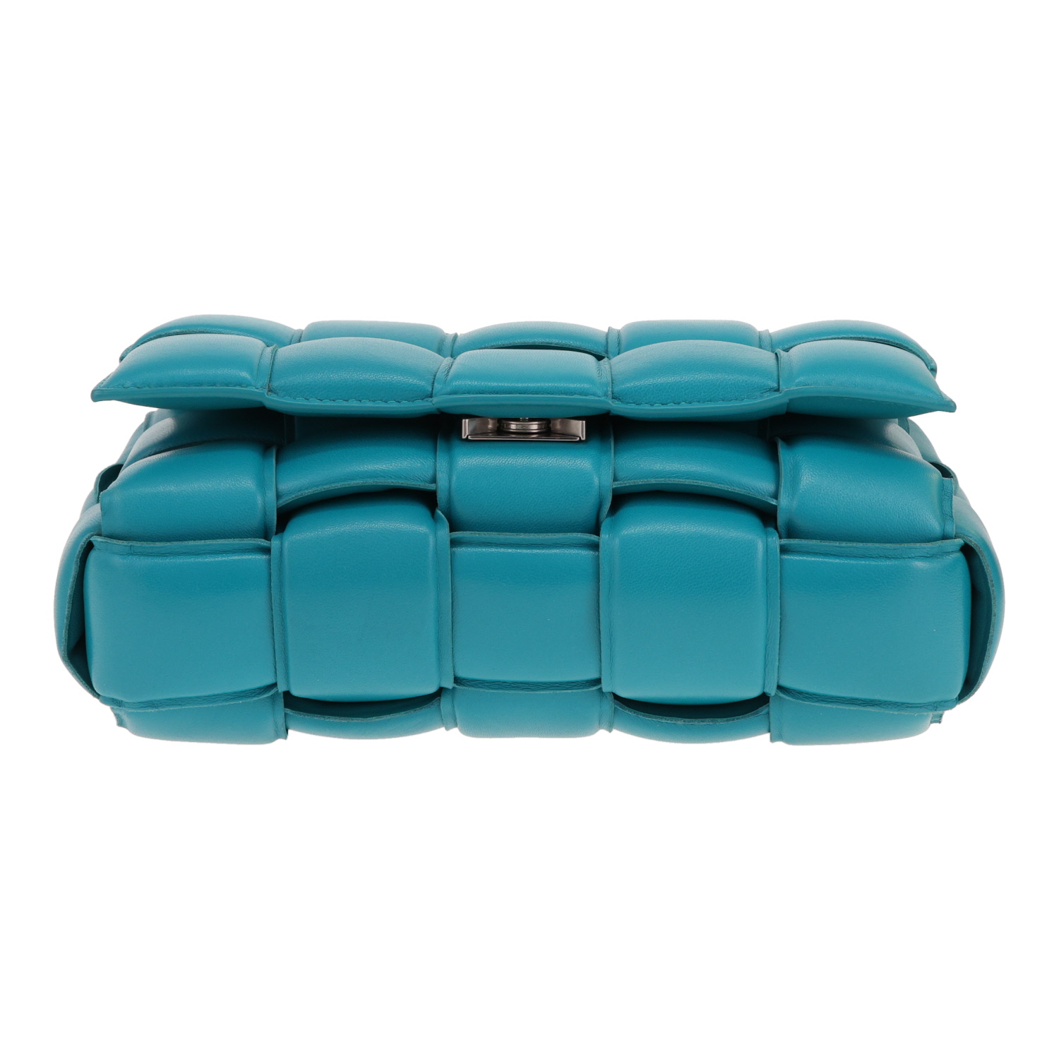 Bolso bandolera «Padded Cassette» de Bottega Veneta, de piel intrecciata Turquoise - Detail D1