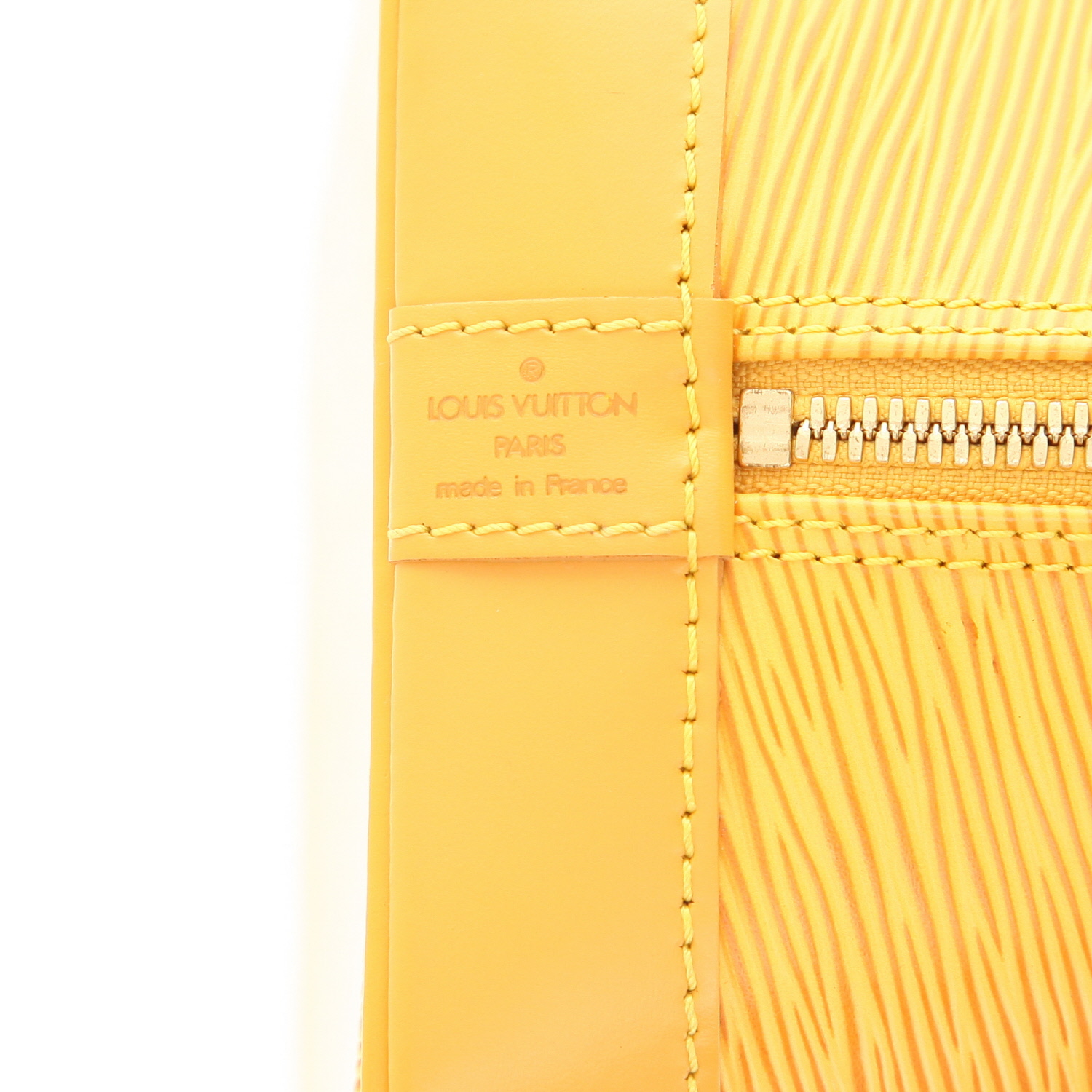 Borsa Louis Vuitton Alma in pelle Épi gialla - Detail D2