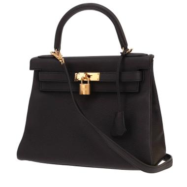 Borsa Hermès Kelly da 28 cm in pelle Togo nera