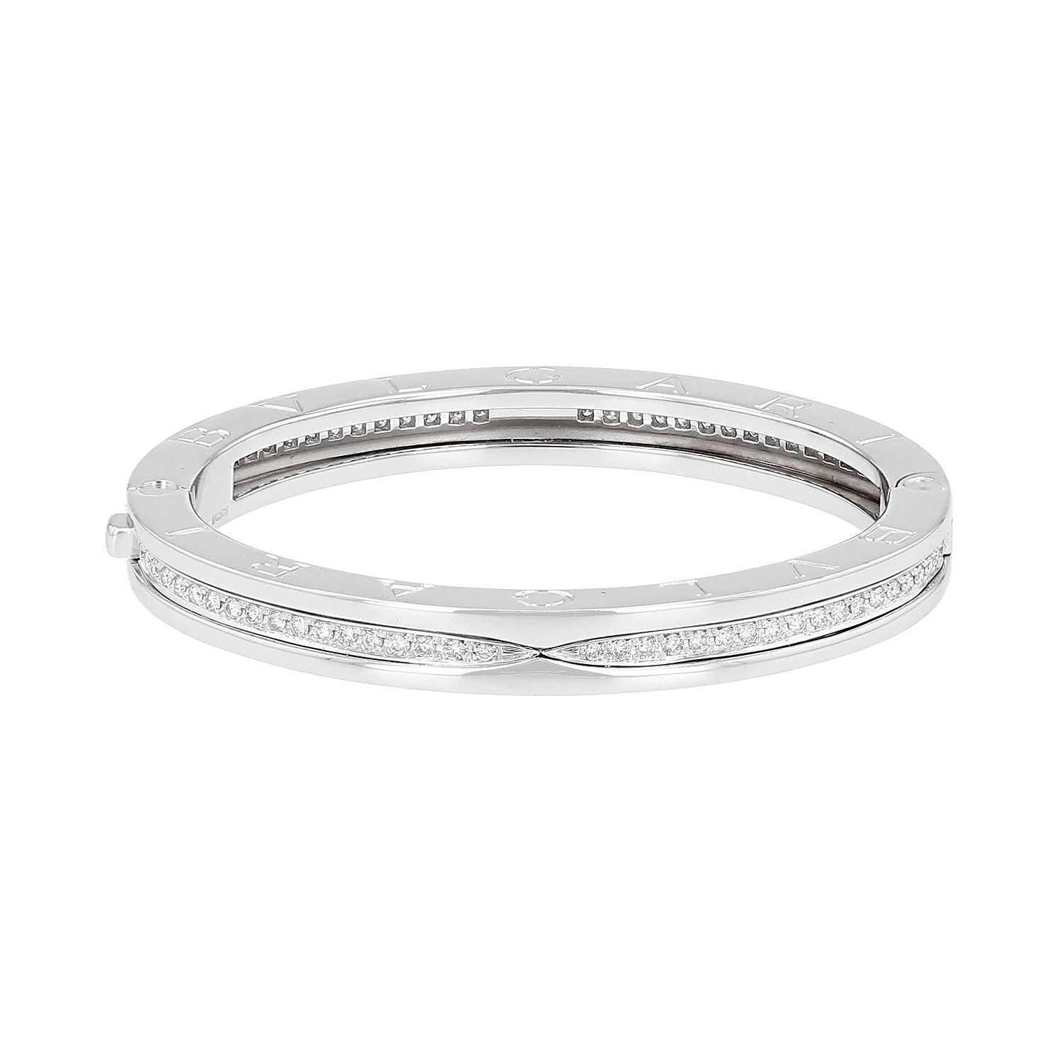 Bracelet Bulgari B.Zero1 en or blanc et diamants