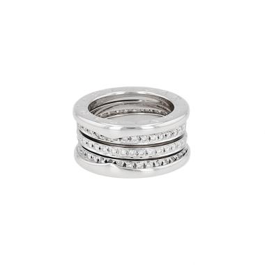 Bague Bulgari B.Zero1 grand modèle en or blanc et diamants