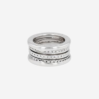 Bague Bulgari B.Zero1 grand modèle en or blanc et diamants