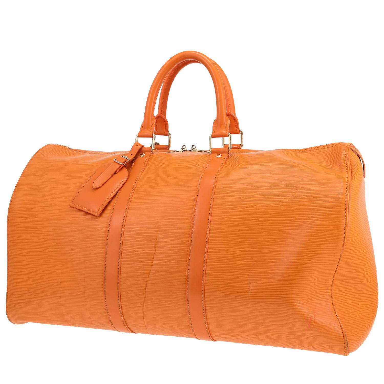 Louis Vuitton Keepall 45 Cuir Épi Orange Occasion Louis Vuitton Keepall 45 Cuir Épi Orange Occasion