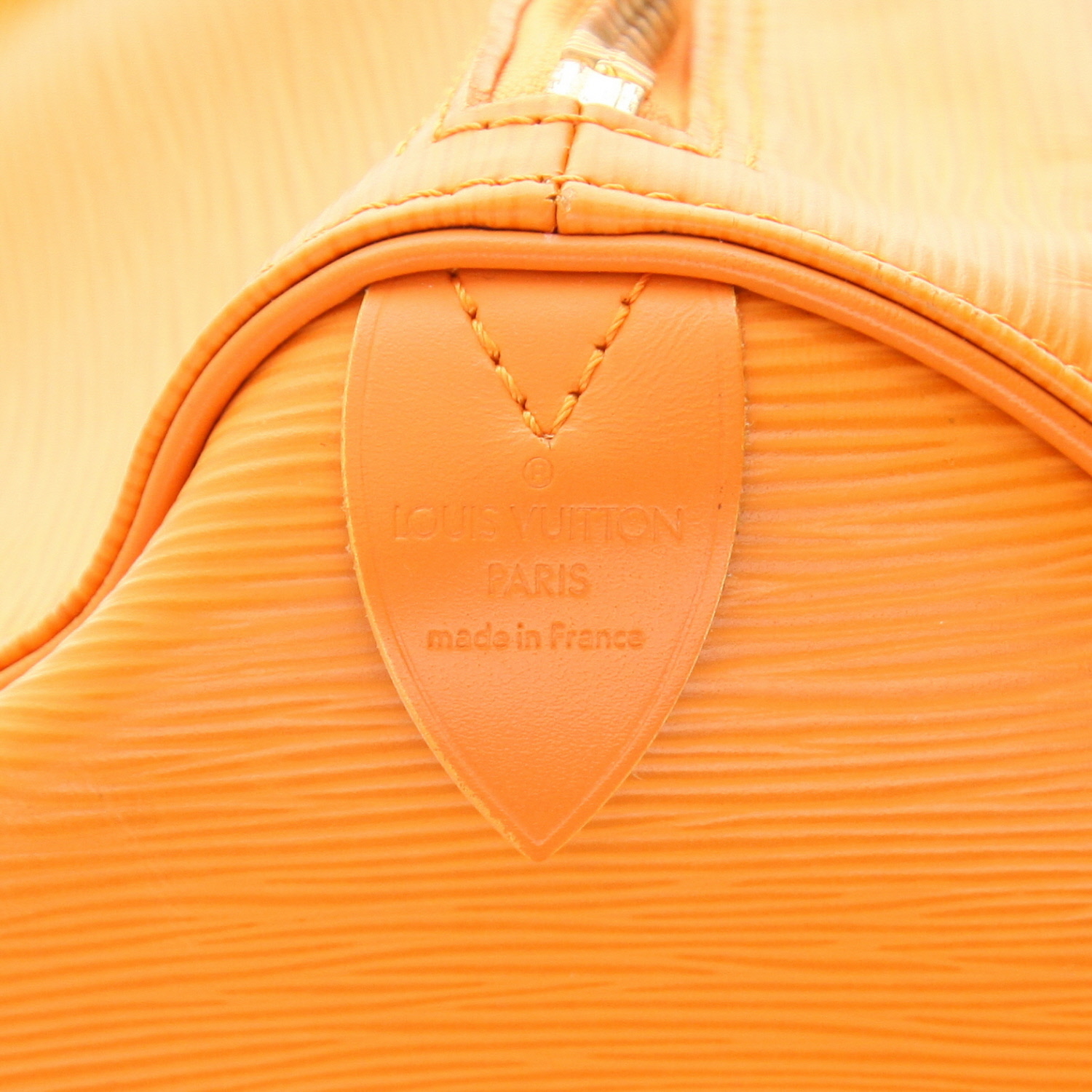 Borsa da viaggio Louis Vuitton Keepall 45 in pelle Épi Orange - Detail D2