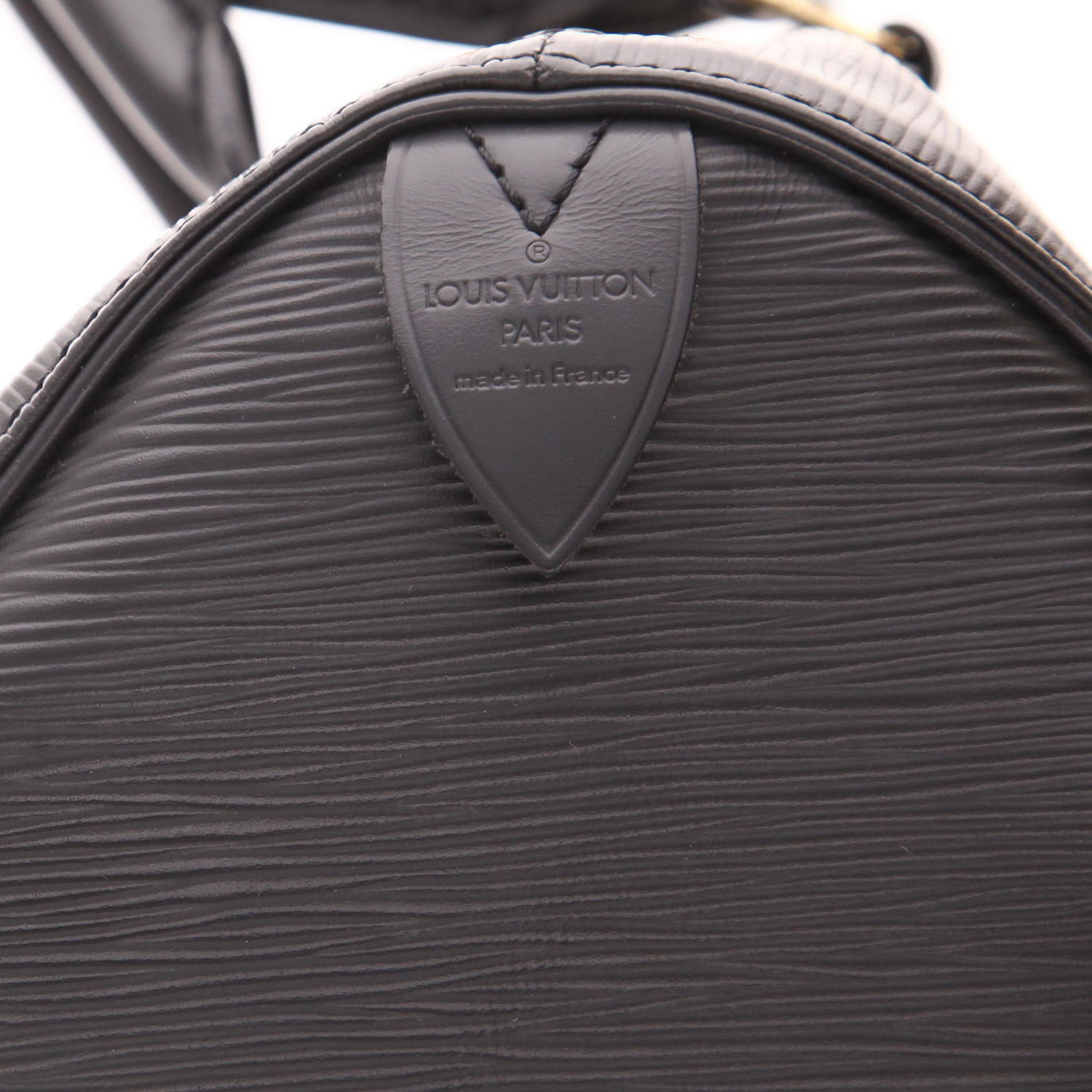Sac à main Louis Vuitton  Speedy 35 en cuir épi noir - Detail D2