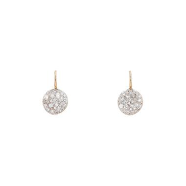 Paire de boucles d'oreilles Pomellato Sabbia en or rose, or blanc et diamants