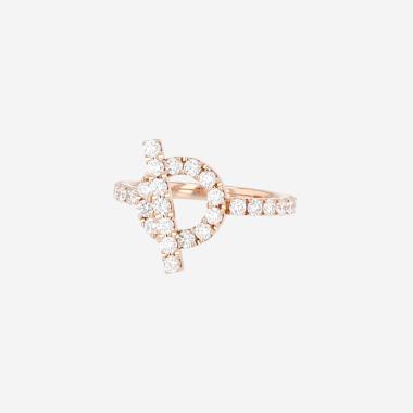 Bague Hermès Finesse en or rose et diamants