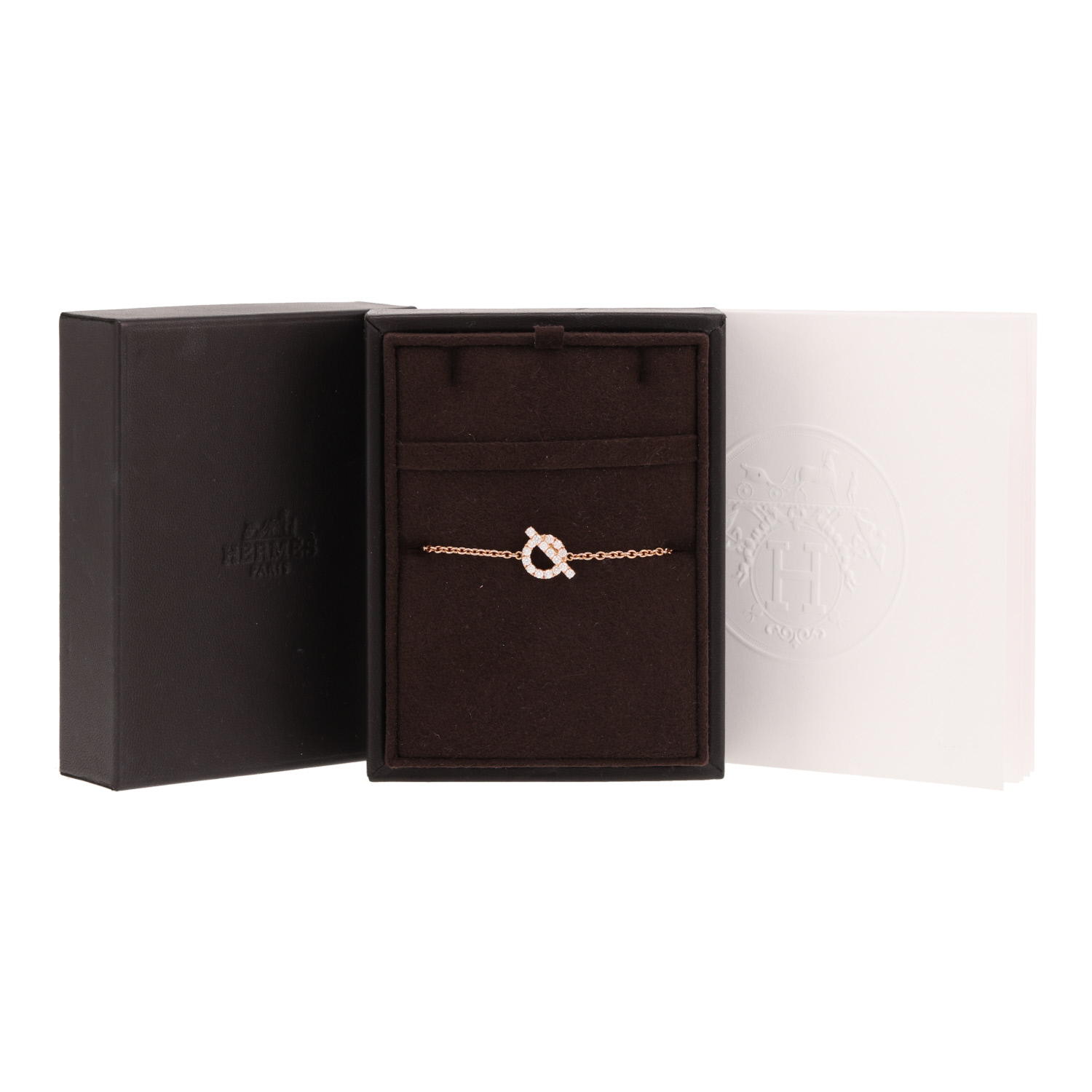 Hermès Finesse bracelet in rose gold and diamonds