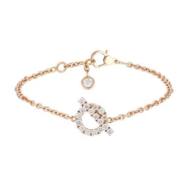 Pulsera «Finesse» de Hermès en oro rosa y diamantes