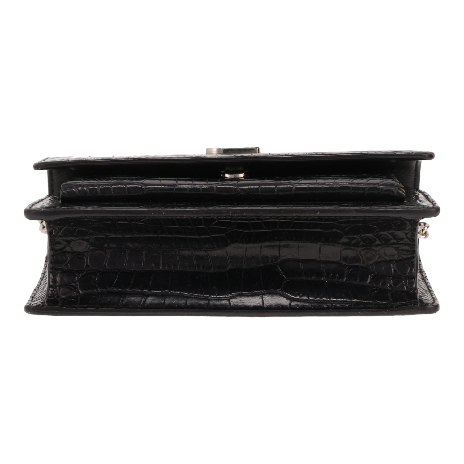 Bolso bandolera Saint Laurent «Sunset», modelo pequeño, de piel Noir - Detail D1