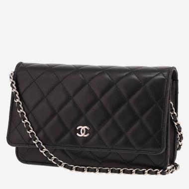 Sac bandoulière Chanel  Wallet on Chain en cuir matelassé noir