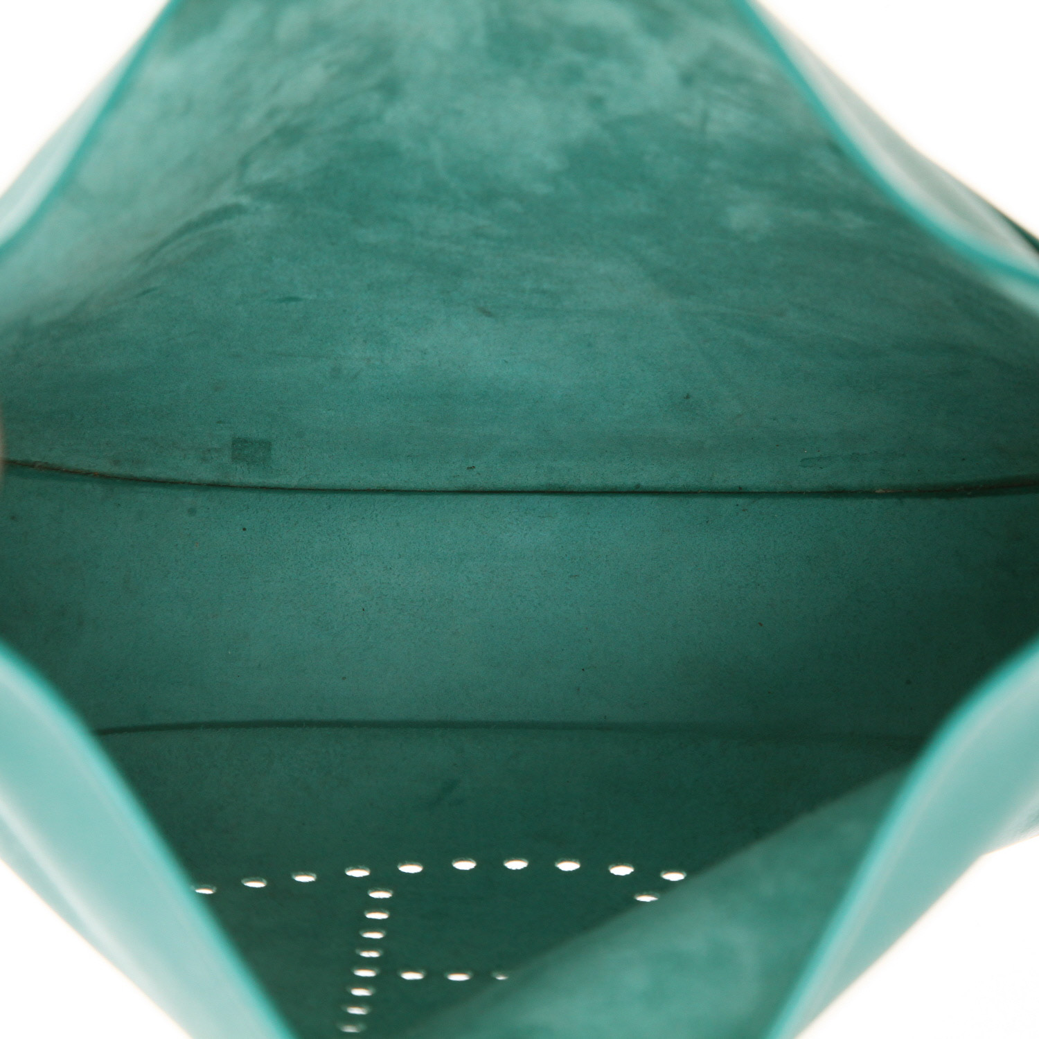 Borsa a tracolla Hermès Evelyne 29 cm in pelle Epsom verde - Detail D3
