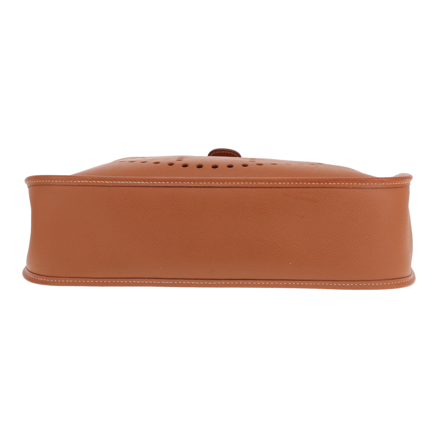 Hermès Evelyne shoulder bag in gold leather - Detail D1