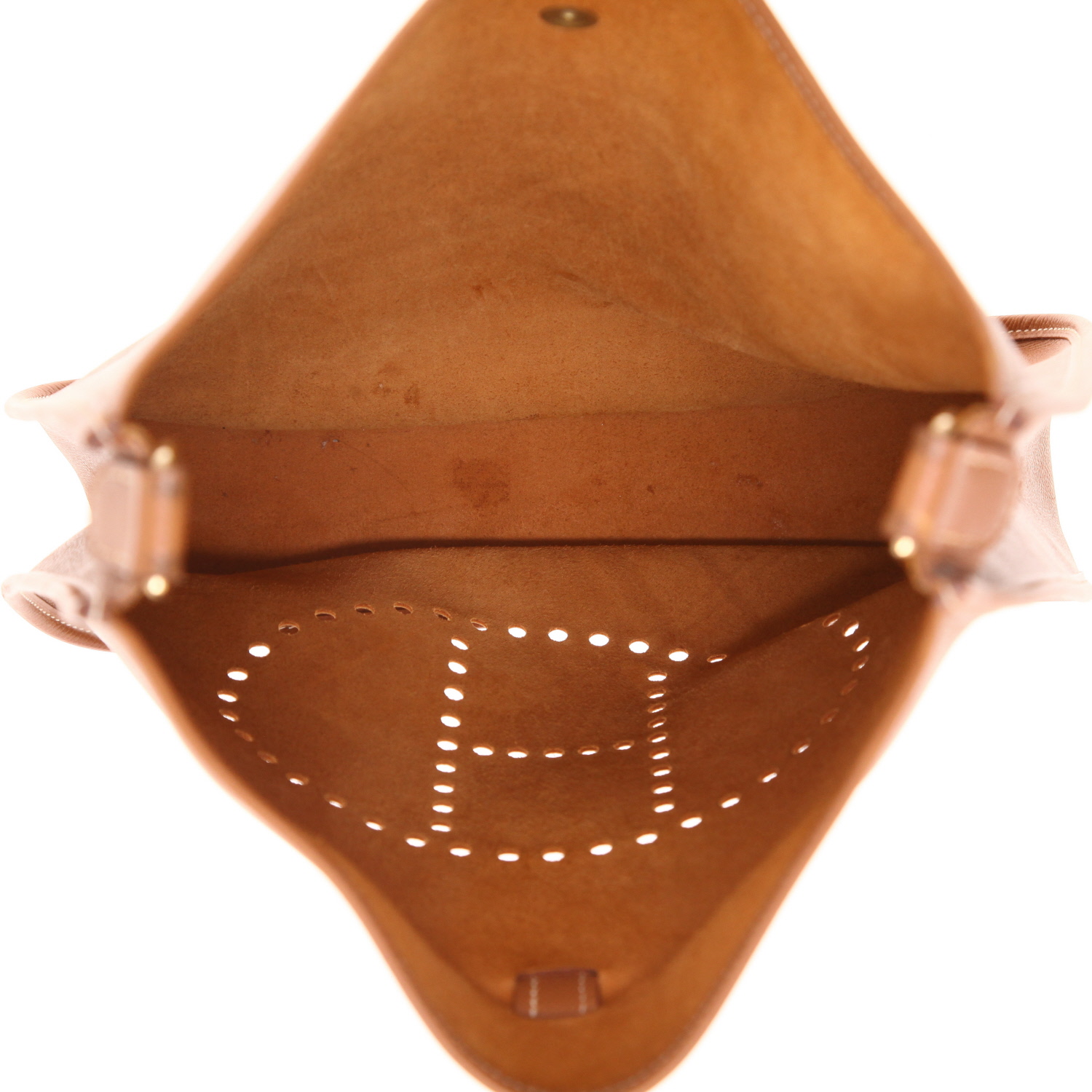 Hermès Evelyne shoulder bag in gold leather - Detail D3