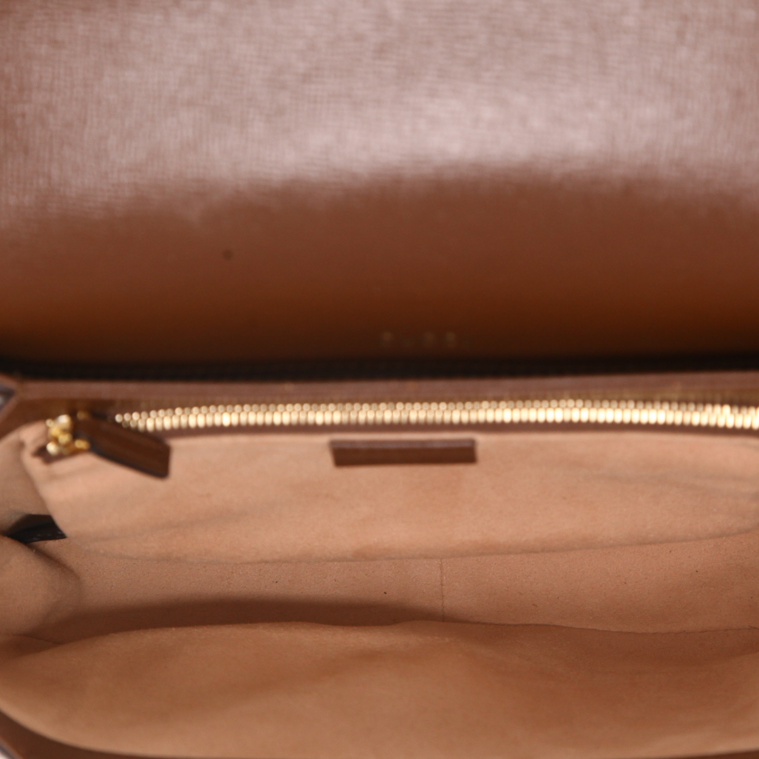 Sac à main Gucci  1955 Horsebit en toile sûpreme GG beige et cuir marron - Detail D3
