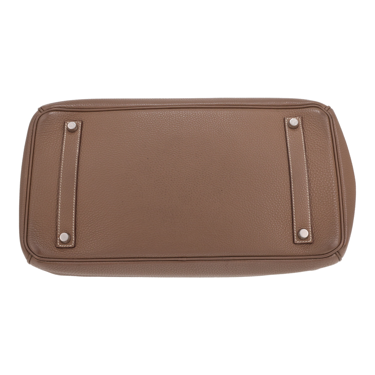 Bolso Hermès Birkin de 35 cm en piel Togo Étoupe color paja - Detail D1