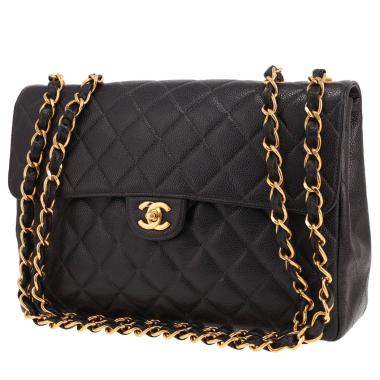Chanel Timeless Jumbo handbag in Noir quilted grained leather