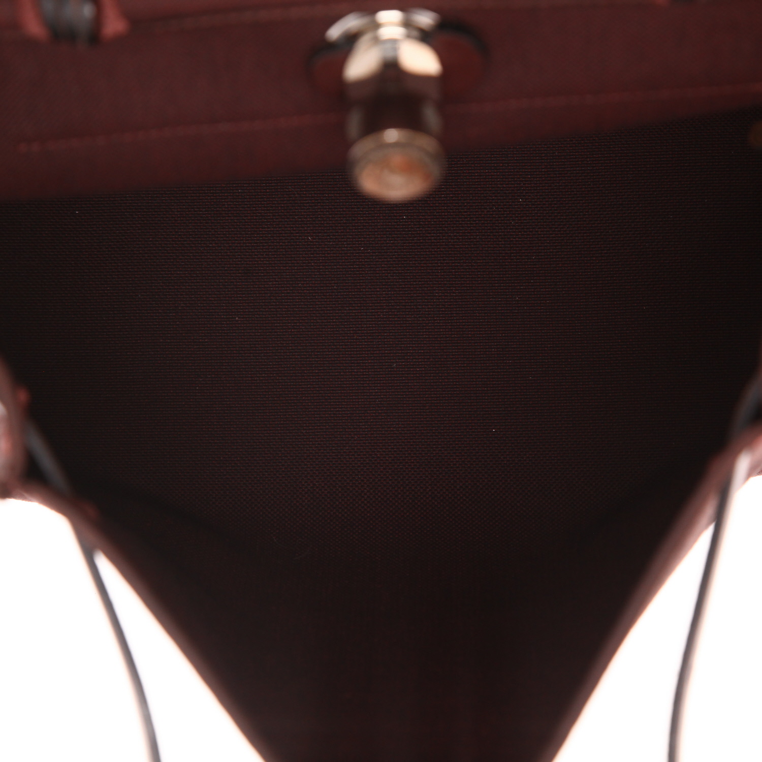 Sac à main Hermès  Herbag en toile bordeaux et cuir bordeaux - Detail D3