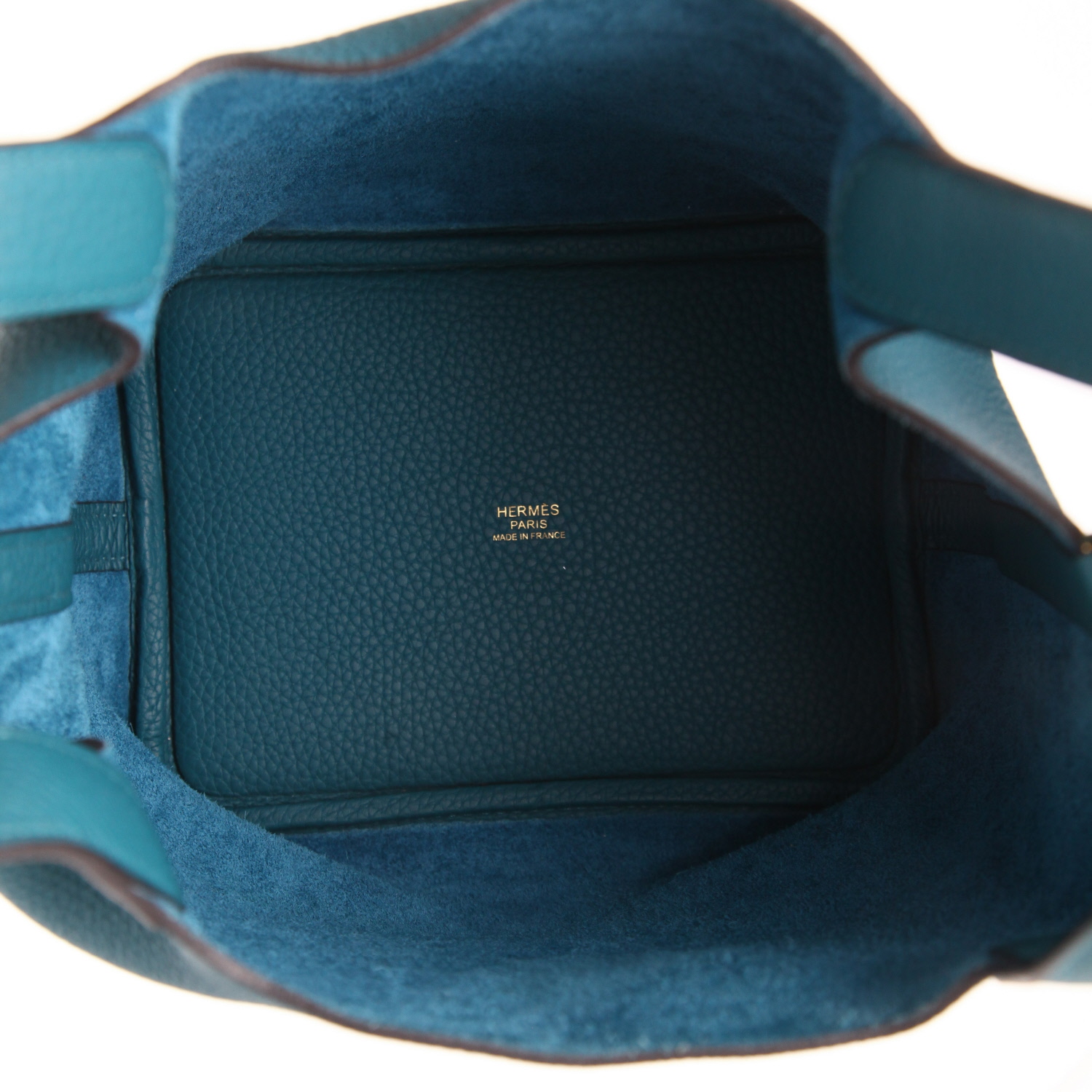 Sac à main Hermès  Picotin 18 cm en cuir togo Vert Bosphore - Detail D3