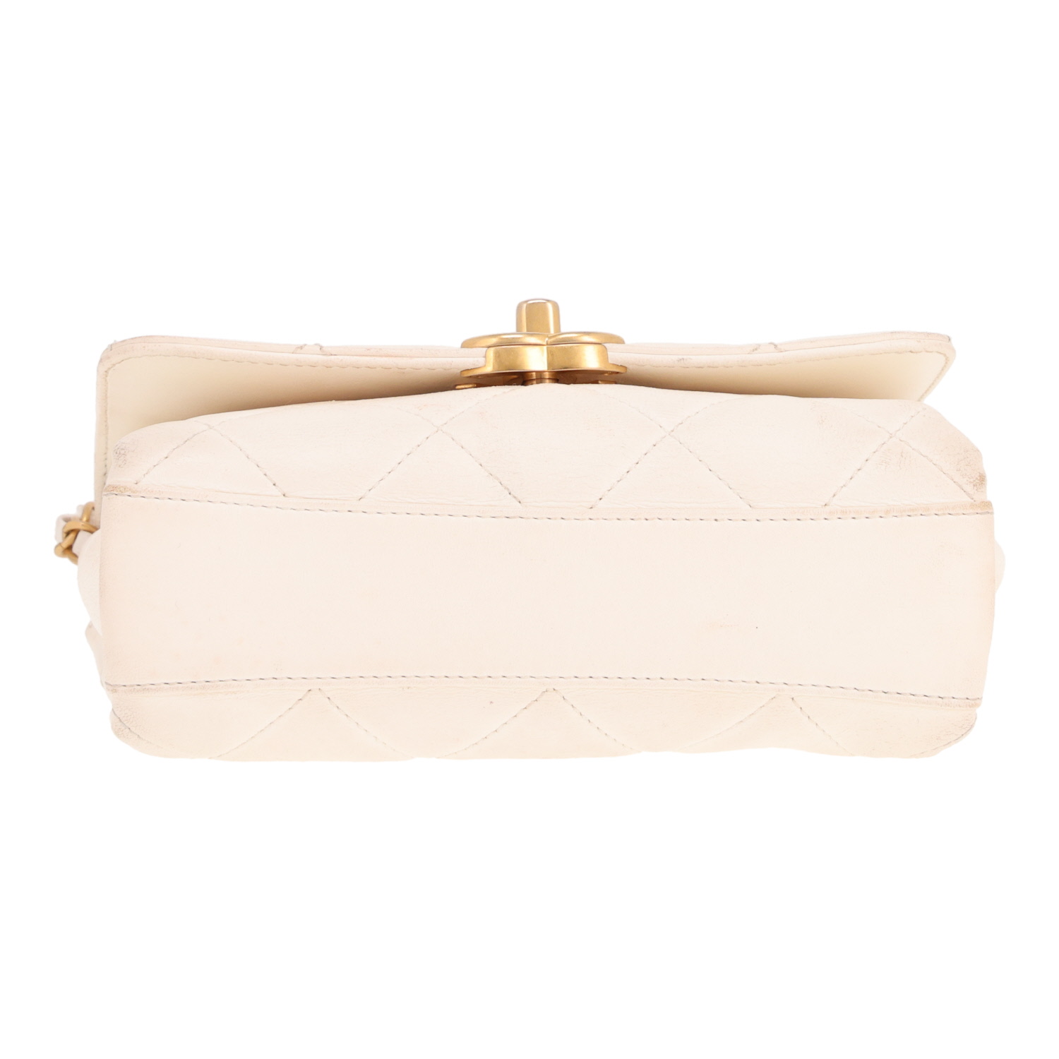 Chanel shoulder bag  White quilted leather flap bag - Detail D1