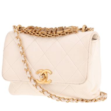 Chanel shoulder bag  White quilted leather flap bag