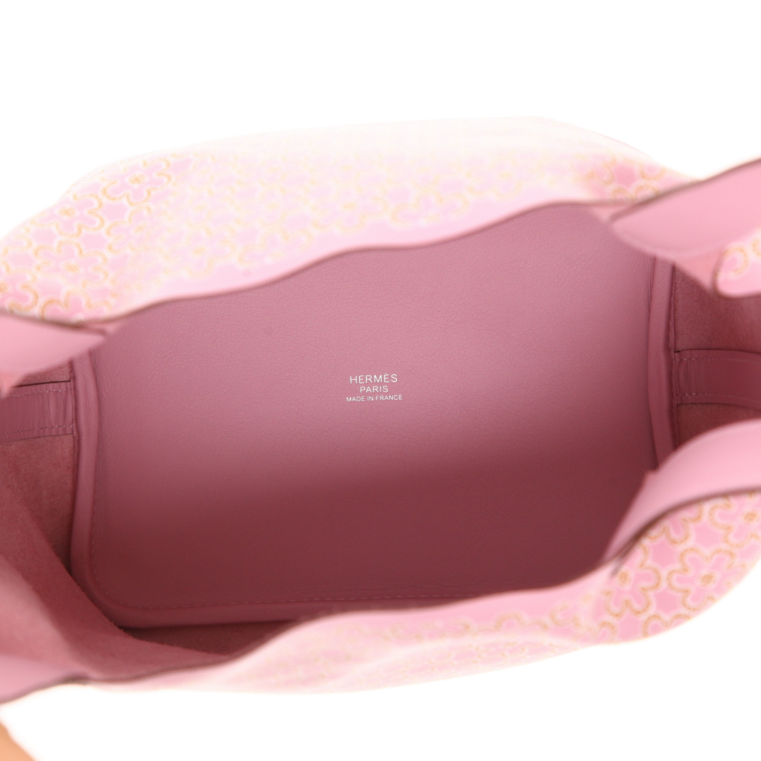 Hermès Picotin 18 cm handbag Lucky Daisy in Swift Mauve Sylvestre leather - Detail D3