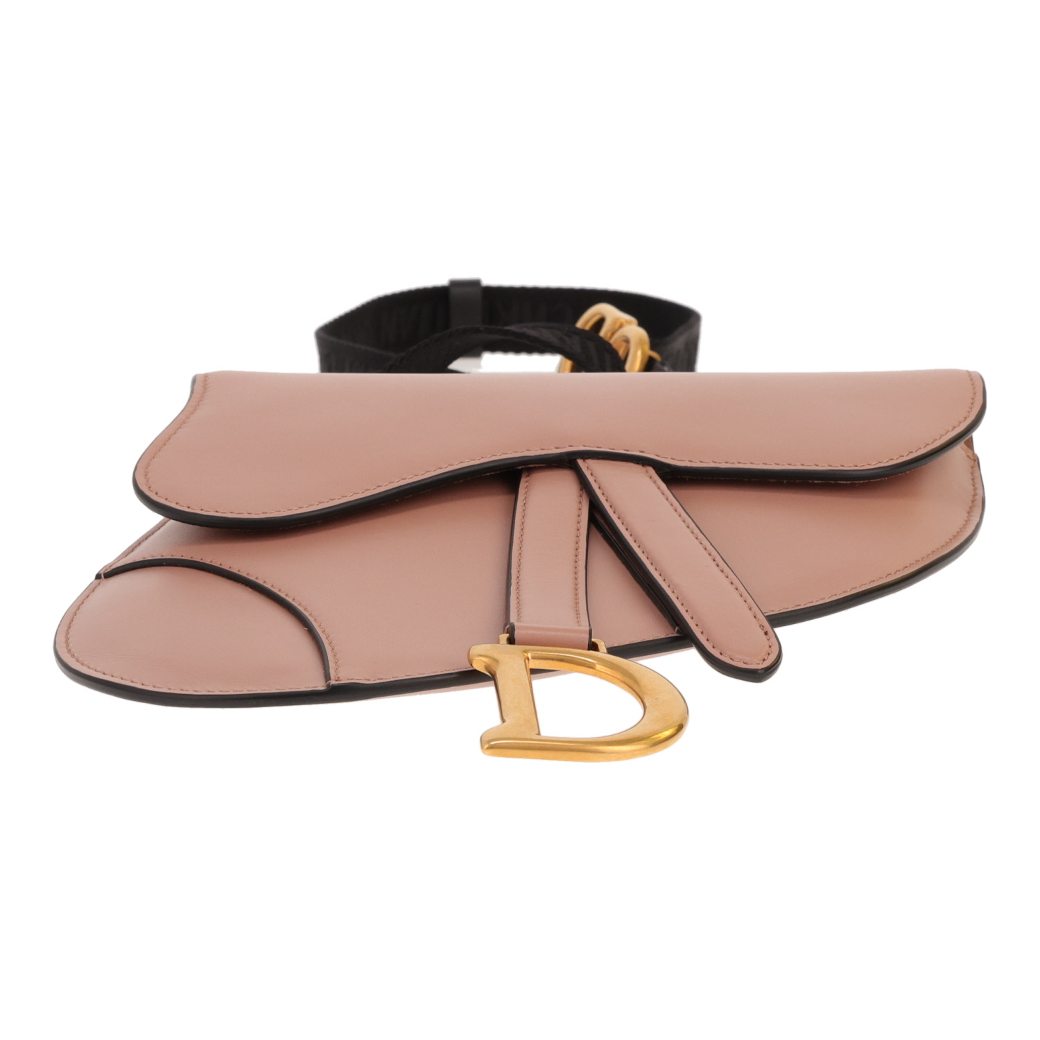 Pochette da cintura Dior  Pochette Saddle in pelle beige-rosata - Detail D1