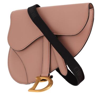 Pochette-ceinture Dior  Pochette Saddle en cuir beige-rosé