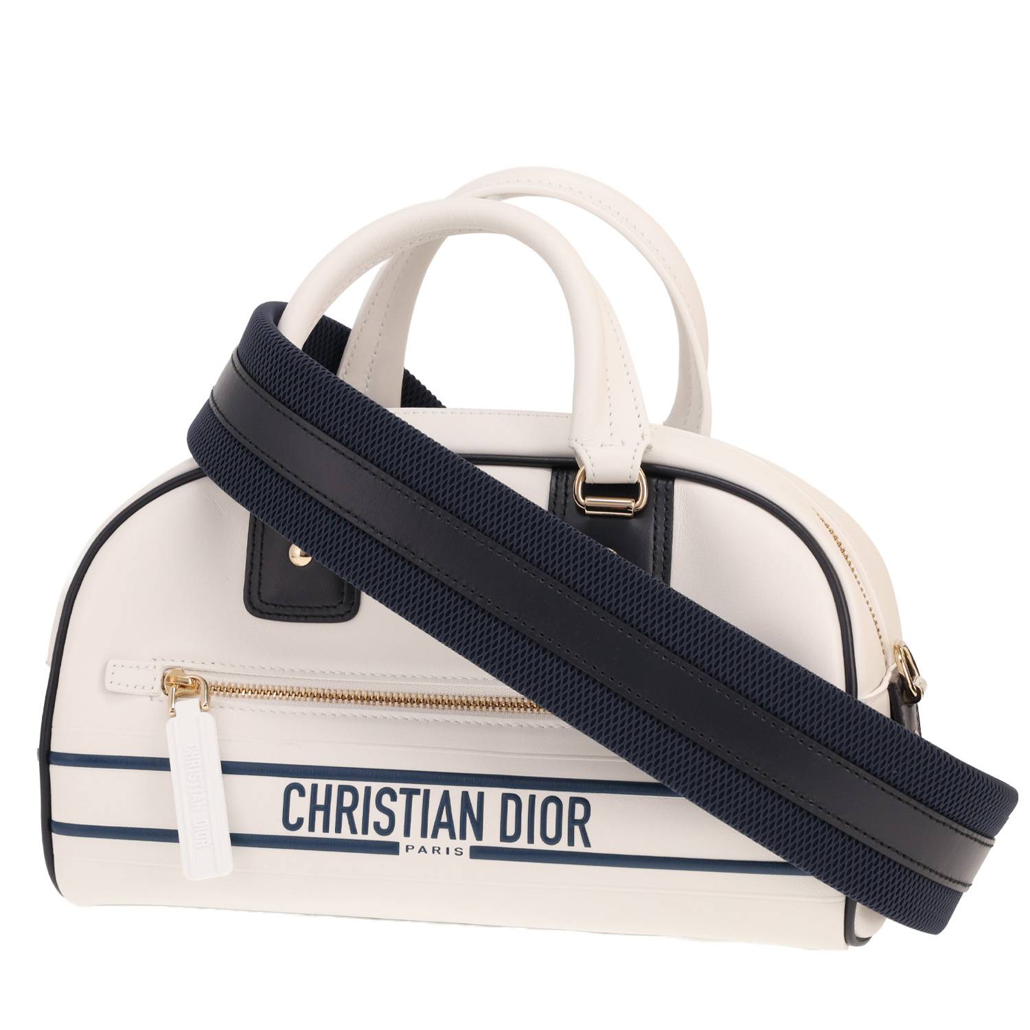 Sac à main Dior Bowling en cuir blanc Sac à main Dior Bowling en cuir blanc