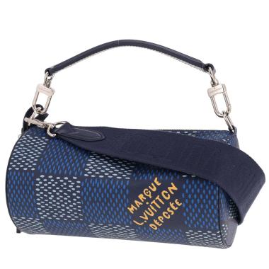 Bolso bandolera de Louis Vuitton: maleta de lona con estampado Damier azul