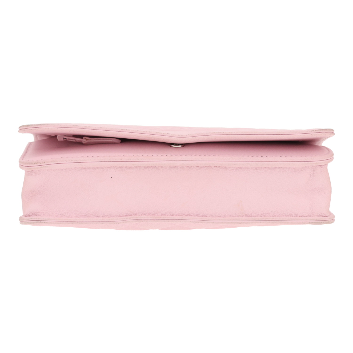 Bolso bandolera Chanel «Wallet on Chain» de piel acolchada rosa - Detail D1