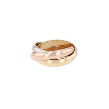 Anillo Cartier Trinity, modelo grande, en tres tonos de oro