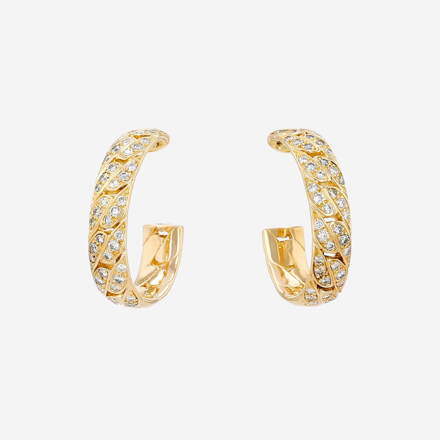 Par de hebillas vintage de oro amarillo y diamantes