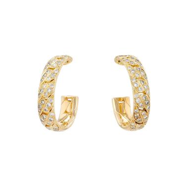 Coppia di fibbie vintage in oro giallo e diamanti