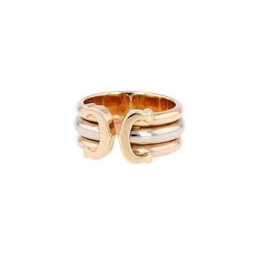 Anello Cartier "C de Cartier", modello grande, in tre oro