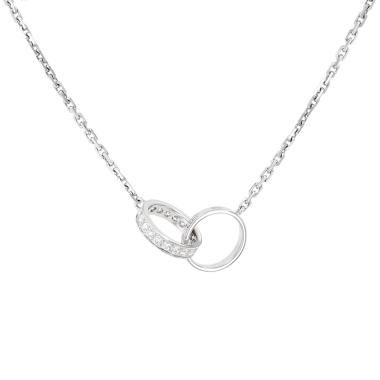 Collana Cartier Love semi-pavé in oro bianco e diamanti