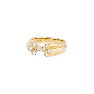 Vintage ring in yellow gold and diamonds