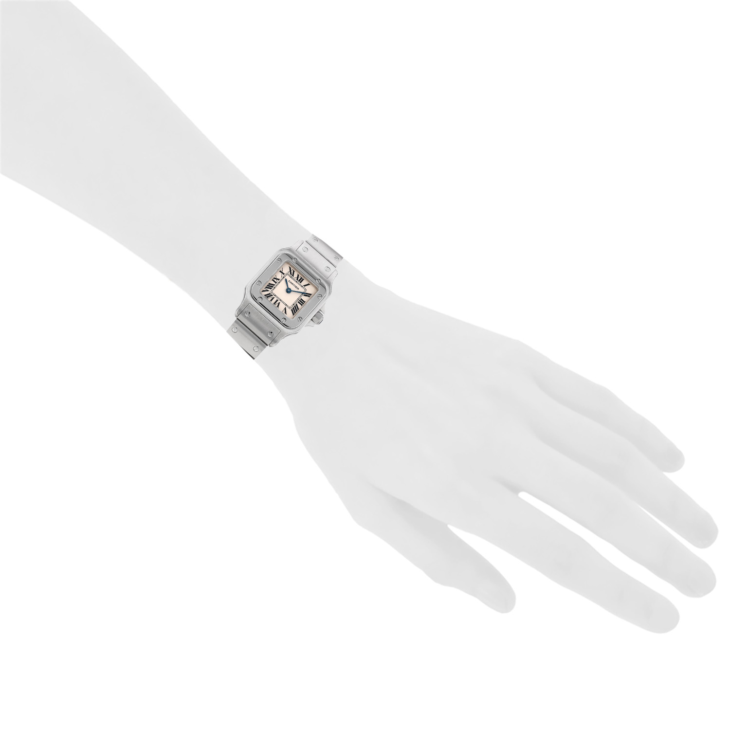 Cartier Santos Galbée watch, small model, in steel. Ref: Cartier - 1565. Circa 2000 - Detail D1